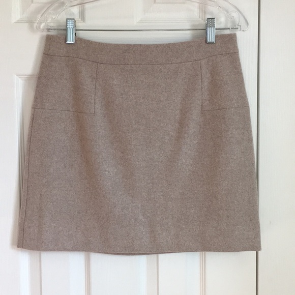 NWT J. Crew Factory Beige Wool Mini Skirt - Picture 1 of 3